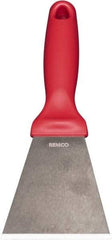Remco - Stiff Stainless Steel Beveled Scraper - 3" Blade Width x 3-1/2" Blade Length, 5-13/32" Long Ergonomic Polypropylene Handle - Benchmark Tooling