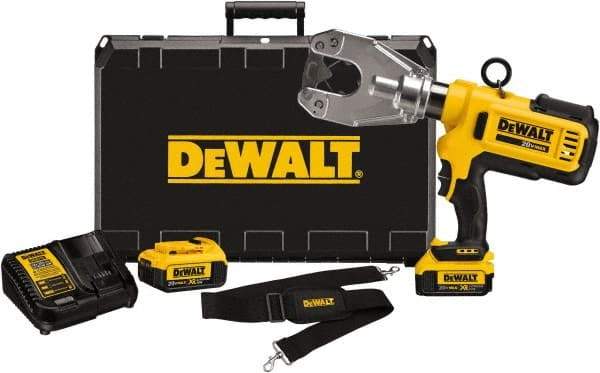 DeWALT - 6 Ton Electric Crimper - Includes DCE350, (2) DCB204, DCE115, Shoulder Strap, Kit Box - Benchmark Tooling