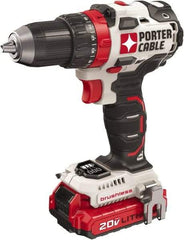 Porter-Cable - 20 Volt 1/2" Chuck Mid-Handle Cordless Drill - 0-1800 RPM, Keyless Chuck, Reversible, 2 Lithium-Ion Batteries Included - Benchmark Tooling