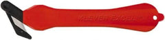 Klever Innovations - Fixed Safety Cutter - 1-1/4" Carbon Steel Blade, Red Plastic Handle, 1 Blade Included - Benchmark Tooling