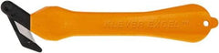 Klever Innovations - Fixed Safety Cutter - 1-1/4" Carbon Steel Blade, Orange Plastic Handle, 1 Blade Included - Benchmark Tooling