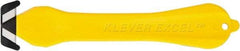 Klever Innovations - Fixed Safety Cutter - 1-1/4" Carbon Steel Blade, Yellow Plastic Handle, 1 Blade Included - Benchmark Tooling