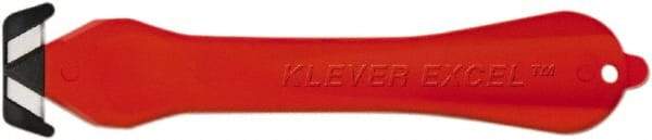 Klever Innovations - Fixed Safety Cutter - 1-1/4" Carbon Steel Blade, Red Plastic Handle, 1 Blade Included - Benchmark Tooling