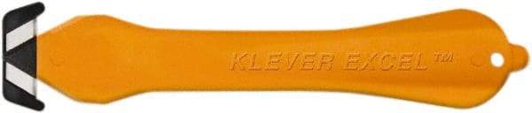 Klever Innovations - Fixed Safety Cutter - 1-1/4" Carbon Steel Blade, Orange Plastic Handle, 1 Blade Included - Benchmark Tooling