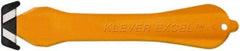 Klever Innovations - Fixed Safety Cutter - 1-1/4" Carbon Steel Blade, Orange Plastic Handle, 1 Blade Included - Benchmark Tooling