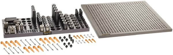 Renishaw - M8, CMM Clamping Kit - Use with CMM Fixtures, Includes 110Pc. Component Set, 450x450mm Plate - Benchmark Tooling