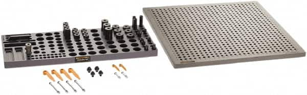 Renishaw - M8, CMM Clamping Kit - Use with CMM Fixtures, Includes 43Pc. Component Set, 450x450mm Plate - Benchmark Tooling