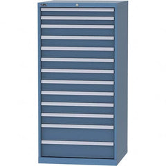 LISTA - 13 Drawer, 124 Compartment Bright Blue Steel Modular Storage Cabinet - Benchmark Tooling