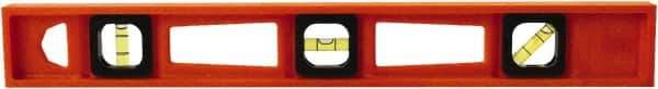 Johnson Level & Tool - 18" Long 3 Vial I-Beam Level - Structo-Cast, Orange - Benchmark Tooling