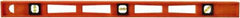 Johnson Level & Tool - 36" Long 3 Vial I-Beam Level - Structo-Cast, Orange - Benchmark Tooling