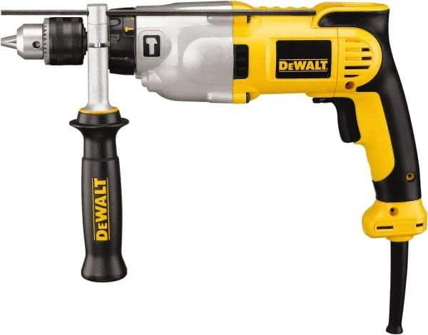 DeWALT - 120 Volt 1/2" Keyed Chuck Electric Hammer Drill - 0 to 56,000 BPM, 0 to 3,500 RPM, Reversible - Benchmark Tooling