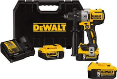 DeWALT - 20 Volt 1/2" Chuck Pistol Grip Handle Cordless Drill - 0-2000 RPM, Keyless Chuck, Reversible, 2 Lithium-Ion Batteries Included - Benchmark Tooling