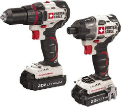 Porter-Cable - 20 Volt Cordless Tool Combination Kit - Includes 1/2" Brushless Drill/Driver & 1/4" Brushless Impact Driver, Lithium-Ion Battery Included - Benchmark Tooling