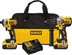 DeWALT - 20 Volt Cordless Tool Combination Kit - Includes 1/2" Brushless Hammerdrill & 1/4" Brushless Compact Impact Driver, Lithium-Ion Battery Included - Benchmark Tooling