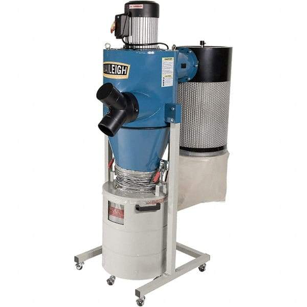 Baileigh - 1µm, 110 Volt Portable Dust Collector - 40" Long x 45" Deep x 48" High, 4" Connection Diam, 600 CFM Air Flow - Benchmark Tooling