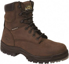 OLIVER - Men's Size 11.5 Wide Width Plain Work Boot - Brown, Leather Upper, Rubber Outsole, 6" High, Lace-Up - Benchmark Tooling