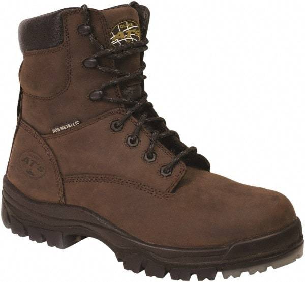 OLIVER - Men's Size 8.5 Wide Width Plain Work Boot - Brown, Leather Upper, Rubber Outsole, 6" High, Lace-Up - Benchmark Tooling