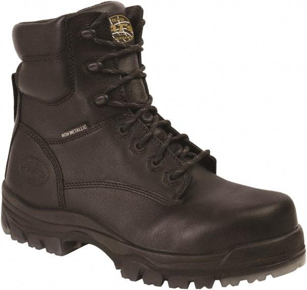 OLIVER - Men's Size 10 Wide Width Composite Work Boot - Black, Leather Upper, Rubber Outsole, 6" High, Lace-Up - Benchmark Tooling