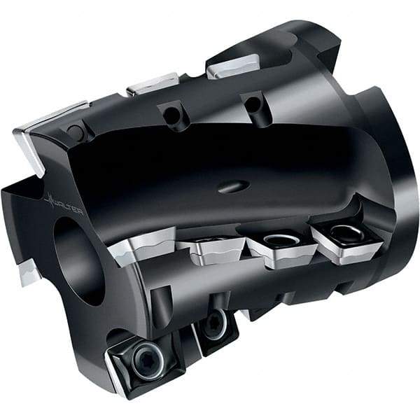 Walter - 50mm Cut Diam, 22mm Arbor Diam, 47mm Max Depth of Cut, Indexable Square-Shoulder Face Mill - 90° Lead Angle, 56mm High, LDM.14T308R & SDM.09T308 Insert Compatibility, Through Coolant, Series M4257 - Benchmark Tooling