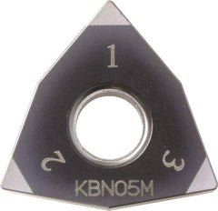 Kyocera - WNGA432 Grade KBN35M CBN Turning Insert - Megacoat Finish, 80° Trigon, 1/2" Inscr Circle, 3/16" Thick, 1/32" Corner Radius - Benchmark Tooling