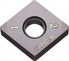 Kyocera - CNGA432 Grade KBN10M CBN Turning Insert - Megacoat Finish, 80° Diamond, 1/2" Inscr Circle, 3/16" Thick, 1/32" Corner Radius - Benchmark Tooling