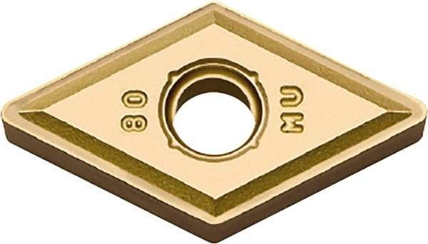 Kyocera - DNMG442 MU Grade CA6525 Carbide Turning Insert - TiCN/Al2O3/TiN Finish, 55° Diamond, 1/2" Inscr Circle, 1/4" Thick, 1/32" Corner Radius - Benchmark Tooling