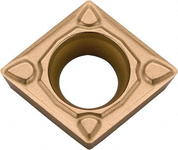 Kyocera - CCMT32.51 MQ Grade CA6515 Carbide Turning Insert - TiCN/Al2O3/TiN Finish, 80° Diamond, 3/8" Inscr Circle, 5/32" Thick, 1/64" Corner Radius - Benchmark Tooling