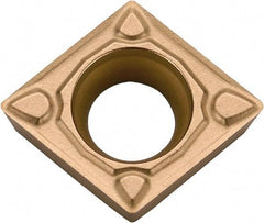 Kyocera - CCMT32.51 MQ Grade CA6515 Carbide Turning Insert - TiCN/Al2O3/TiN Finish, 80° Diamond, 3/8" Inscr Circle, 5/32" Thick, 1/64" Corner Radius - Benchmark Tooling