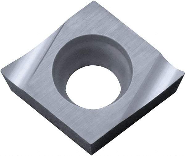 Kyocera - CCGT430.5 A3 Grade KW10 Carbide Turning Insert - Uncoated, 80° Diamond, 1/2" Inscr Circle, 3/16" Thick, 0.008" Corner Radius - Benchmark Tooling