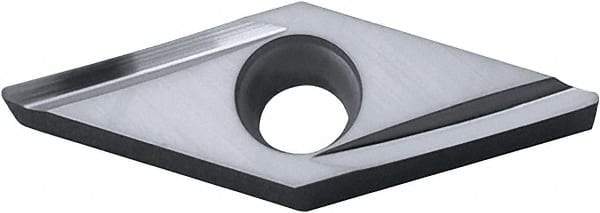 Kyocera - VBGT330.5 Y Grade KW10 Carbide Turning Insert - Uncoated, 35° Diamond, 3/8" Inscr Circle, 3/16" Thick, 0.008" Corner Radius - Benchmark Tooling