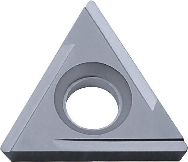 Kyocera - TPGH221 H Grade PV720 Cermet Turning Insert - TiCN (Megacoat Nano) Finish, 60° Triangle, 1/4" Inscr Circle, 1/8" Thick, 1/64" Corner Radius - Benchmark Tooling