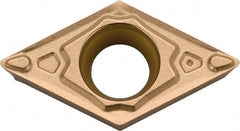 Kyocera - DCMT32.51 MQ Grade SW05 Carbide Turning Insert - Uncoated, 55° Diamond, 3/8" Inscr Circle, 5/32" Thick, 1/64" Corner Radius - Benchmark Tooling