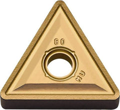 Kyocera - TNMG331 MU Grade CA6525 Carbide Turning Insert - TiCN/Al2O3/TiN Finish, 60° Triangle, 3/8" Inscr Circle, 3/16" Thick, 1/64" Corner Radius - Benchmark Tooling
