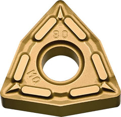 Kyocera - WNMG432 MQ Grade CA6525 Carbide Turning Insert - TiCN/Al2O3/TiN Finish, 80° Trigon, 1/2" Inscr Circle, 3/16" Thick, 1/32" Corner Radius - Benchmark Tooling