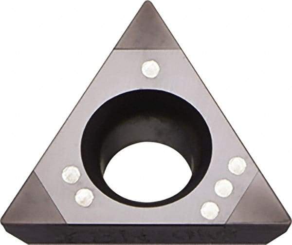 Kyocera - TPGB222 Grade KBN35M CBN Turning Insert - Megacoat Finish, 60° Triangle, 1/4" Inscr Circle, 1/8" Thick, 1/32" Corner Radius - Benchmark Tooling