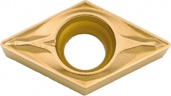 Kyocera - DCMX32.51 WP Grade CA525 Carbide Turning Insert - TiCN/Al2O3/TiN Finish, 55° Diamond, 3/8" Inscr Circle, 5/32" Thick, 1/64" Corner Radius - Benchmark Tooling
