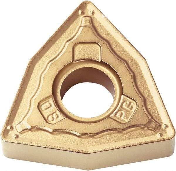 Kyocera - WNMG432 PG Grade CA515 Carbide Turning Insert - TiCN/Al2O3/TiN Finish, 80° Trigon, 1/2" Inscr Circle, 3/16" Thick, 1/32" Corner Radius - Benchmark Tooling