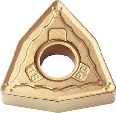 Kyocera - WNMG432 PG Grade PV720 Cermet Turning Insert - TiCN (Megacoat Nano) Finish, 80° Trigon, 1/2" Inscr Circle, 3/16" Thick, 1/32" Corner Radius - Benchmark Tooling