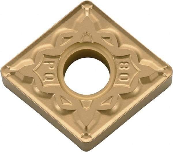 Kyocera - CNMG433 PQ Grade CA530 Carbide Turning Insert - TiCN/Al2O3/TiN Finish, 80° Diamond, 1/2" Inscr Circle, 3/16" Thick, 3/64" Corner Radius - Benchmark Tooling