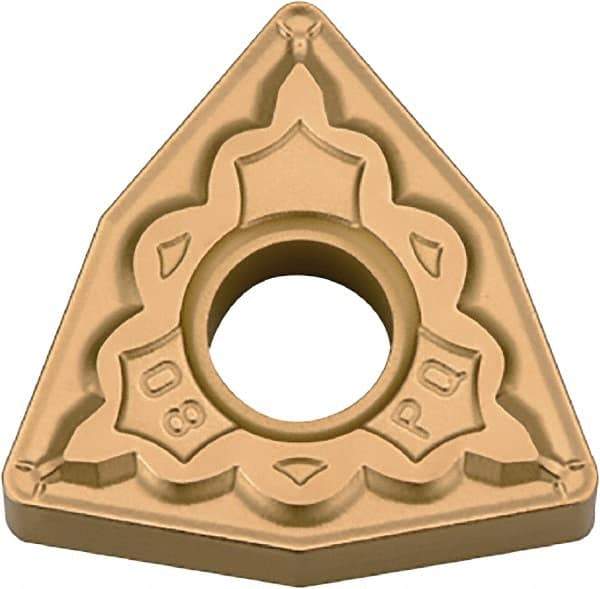 Kyocera - WNMG431 PQ Grade PV720 Cermet Turning Insert - TiCN (Megacoat Nano) Finish, 80° Trigon, 1/2" Inscr Circle, 3/16" Thick, 1/64" Corner Radius - Benchmark Tooling