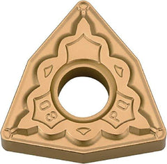 Kyocera - WNMG431 PQ Grade PV720 Cermet Turning Insert - TiCN (Megacoat Nano) Finish, 80° Trigon, 1/2" Inscr Circle, 3/16" Thick, 1/64" Corner Radius - Benchmark Tooling