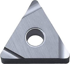 Kyocera - TNEG331 SSF Grade PV720 Cermet Turning Insert - TiCN (Megacoat Nano) Finish, 60° Triangle, 3/8" Inscr Circle, 3/16" Thick, 1/64" Corner Radius - Benchmark Tooling