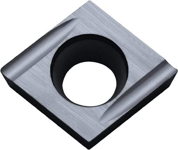 Kyocera - CCGT21.50.5 U Grade PV720 Cermet Turning Insert - TiCN (Megacoat Nano) Finish, 80° Diamond, 1/4" Inscr Circle, 3/32" Thick, 0.008" Corner Radius - Benchmark Tooling