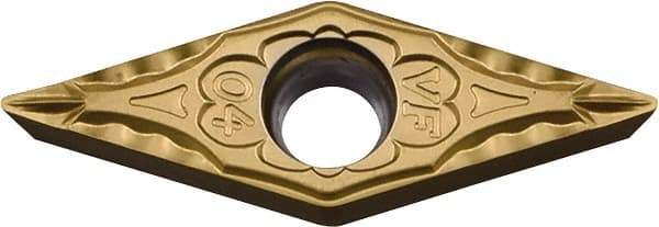 Kyocera - VBMT220.5 VF Grade PV720 Cermet Turning Insert - TiCN (Megacoat Nano) Finish, 35° Diamond, 1/4" Inscr Circle, 1/8" Thick, 0.008" Corner Radius - Benchmark Tooling