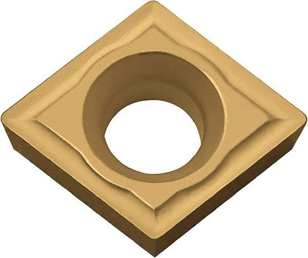 Kyocera - CPMH321 Grade KPD010 Polycrystalline Diamond (PCD) Turning Insert - Uncoated, 80° Diamond, 3/8" Inscr Circle, 1/8" Thick, 1/64" Corner Radius - Benchmark Tooling