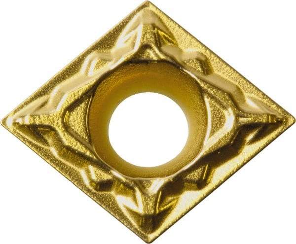 Kyocera - CPMT322 PP Grade CA515 Carbide Turning Insert - TiCN/Al2O3/TiN Finish, 80° Diamond, 3/8" Inscr Circle, 1/8" Thick, 1/32" Corner Radius - Benchmark Tooling