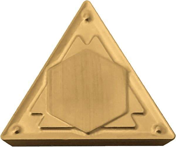 Kyocera - TPMR322 HQ Grade PV720 Cermet Turning Insert - TiCN (Megacoat Nano) Finish, 60° Triangle, 3/8" Inscr Circle, 1/8" Thick, 1/32" Corner Radius - Benchmark Tooling
