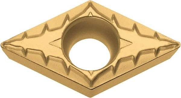 Kyocera - DCMT32.51 XP Grade PV720 Cermet Turning Insert - TiCN (Megacoat Nano) Finish, 55° Diamond, 3/8" Inscr Circle, 5/32" Thick, 1/64" Corner Radius - Benchmark Tooling