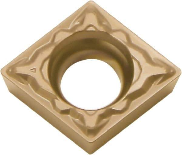 Kyocera - CCMT32.52 PP Grade CA525 Carbide Turning Insert - TiCN/Al2O3/TiN Finish, 80° Diamond, 3/8" Inscr Circle, 5/32" Thick, 1/32" Corner Radius - Benchmark Tooling