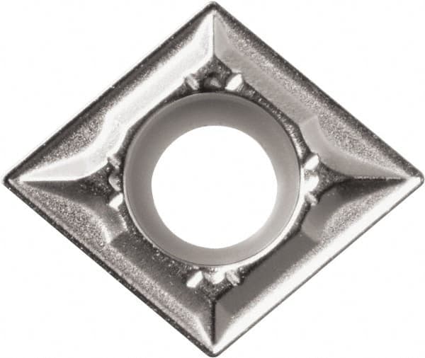 Kyocera - CCMT21.51 GK Grade CA525 Carbide Turning Insert - TiCN/Al2O3/TiN Finish, 80° Diamond, 1/4" Inscr Circle, 3/32" Thick, 1/64" Corner Radius - Benchmark Tooling